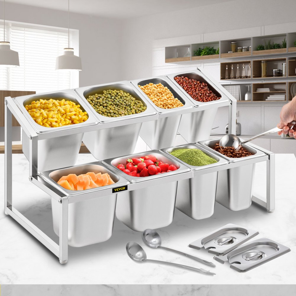 A-809 - Expandable 2-Tier Stainless Steel Spice Rack, 13.8" to 23.6"