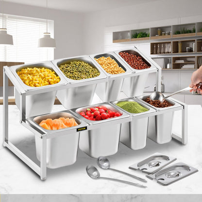 A-809 - Expandable 2-Tier Stainless Steel Spice Rack, 13.8" to 23.6"