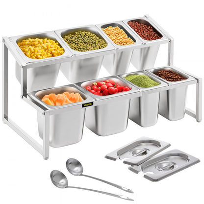 A-809 - Expandable 2-Tier Stainless Steel Spice Rack, 13.8" to 23.6"