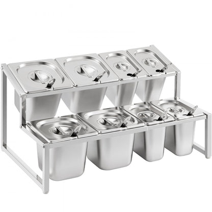 A-809 - Expandable 2-Tier Stainless Steel Spice Rack, 13.8" to 23.6"