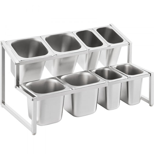 A-809 - Expandable 2-Tier Stainless Steel Spice Rack, 13.8" to 23.6"