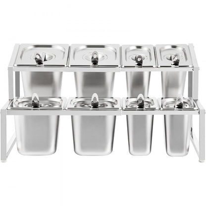 A-809 - Expandable 2-Tier Stainless Steel Spice Rack, 13.8" to 23.6"