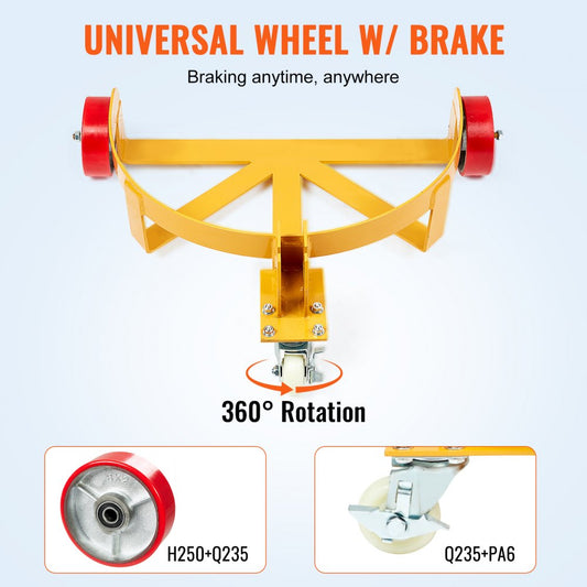 55-1200-1 - Heavy-Duty Drum Dolly for 55-Gallon Drums, 1200 lbs Capacity