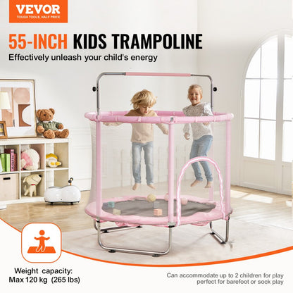 TX-B7110-55in - 55" Kids Trampoline with Safety Net & Adjustable Heights