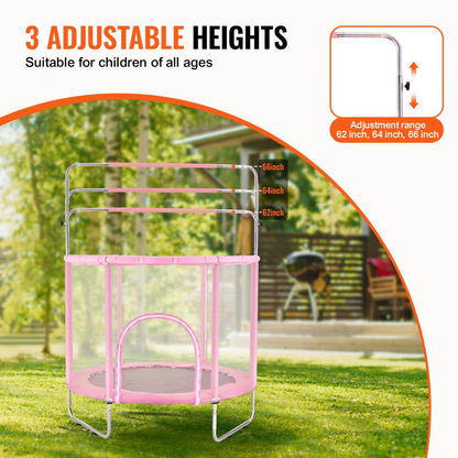 TX-B7110-55in - 55" Kids Trampoline with Safety Net & Adjustable Heights
