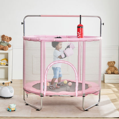 TX-B7110-55in - 55" Kids Trampoline with Safety Net & Adjustable Heights