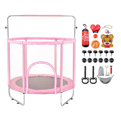 TX-B7110-55in - 55" Kids Trampoline with Safety Net & Adjustable Heights