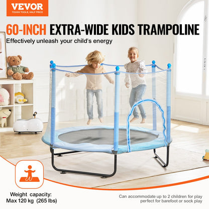TX-B7110-60in - 60" Kids Trampoline with Safety Net & Fun Accessories