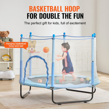 TX-B7110-60in - 60" Kids Trampoline with Safety Net & Fun Accessories