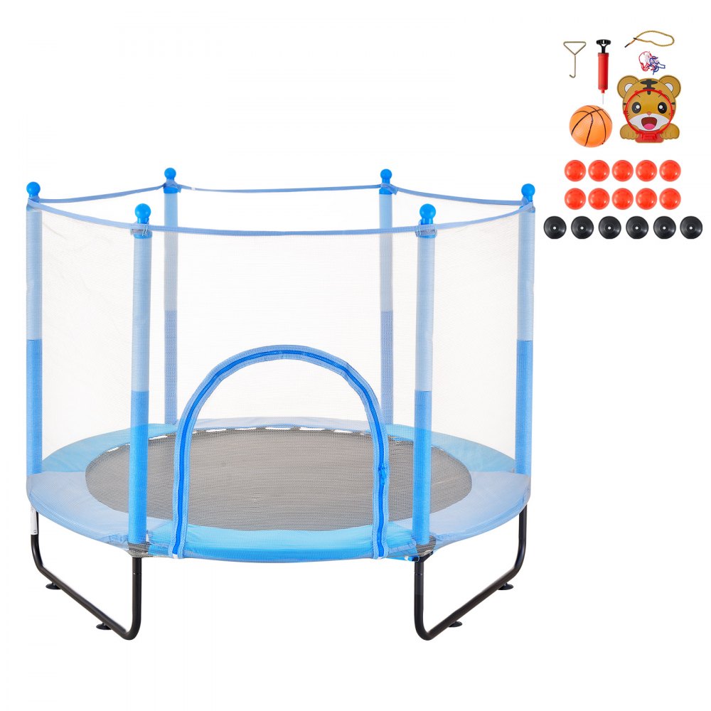TX-B7110-60in - 60" Kids Trampoline with Safety Net & Fun Accessories