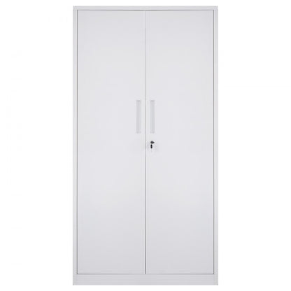 010477196039 - 31.5" Wide Steel Storage Cabinet with Adjustable Shelves & Locking Doors