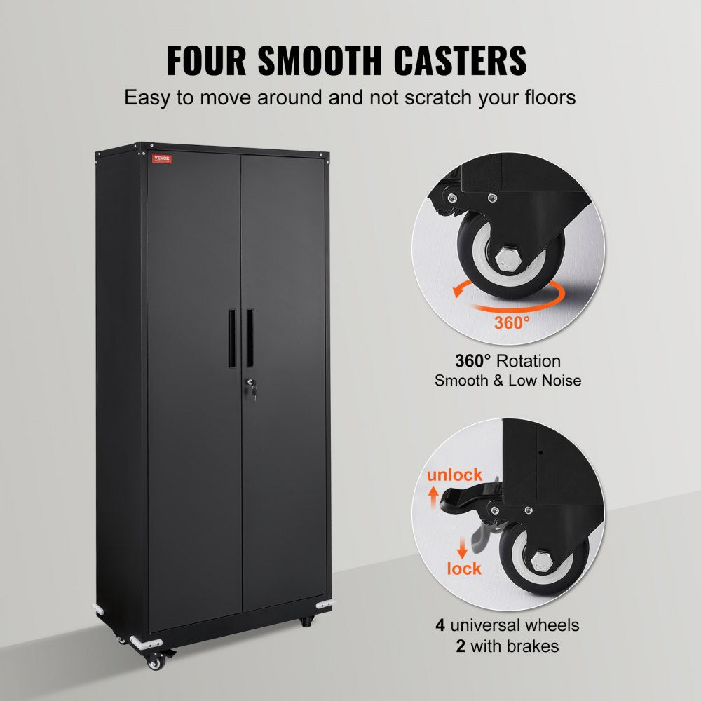 010830226357 - Premium Steel Locking Storage Cabinet with Adjustable Shelves