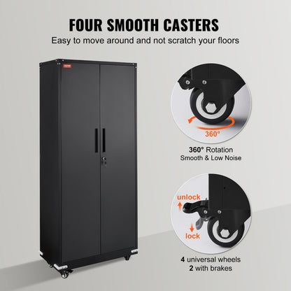 010830226357 - Premium Steel Locking Storage Cabinet with Adjustable Shelves