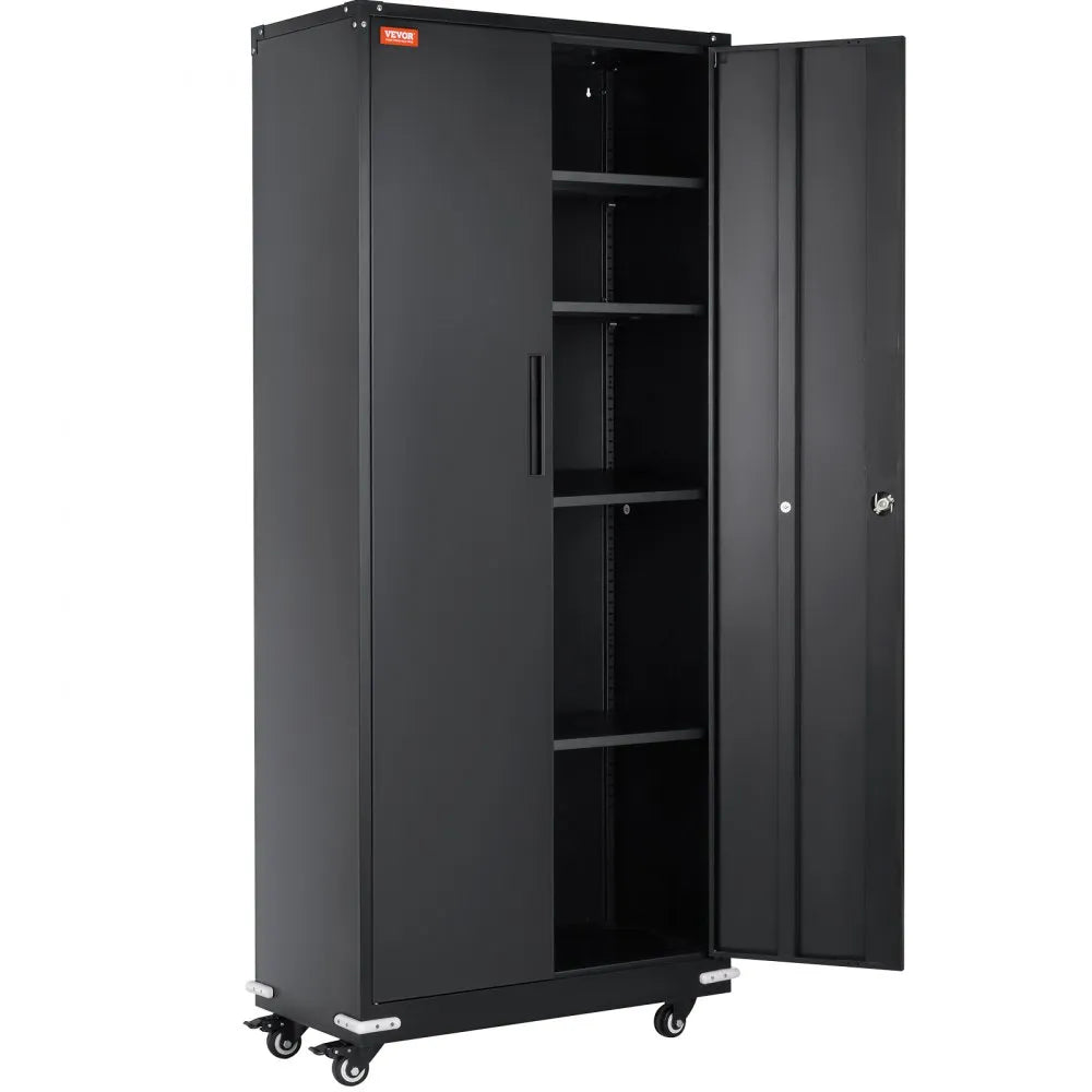 010830226357 - Premium Steel Locking Storage Cabinet with Adjustable Shelves