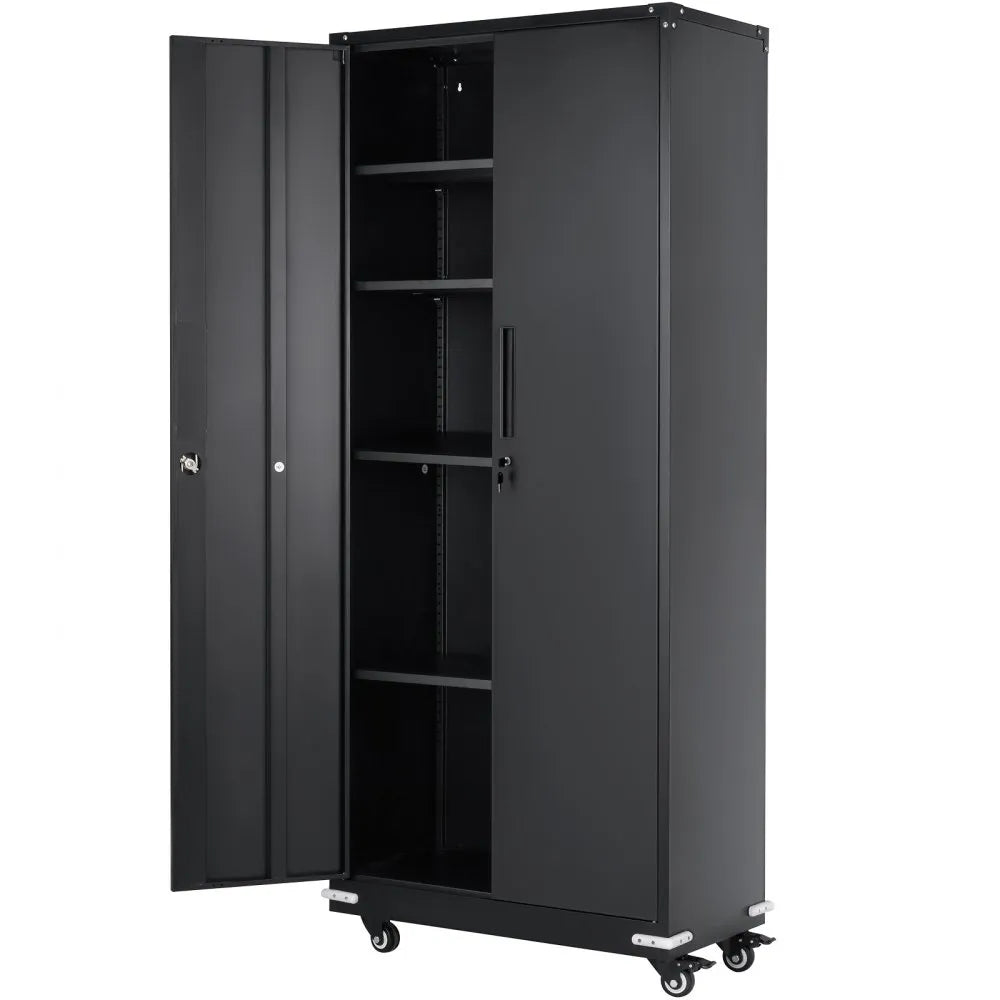 010830226357 - Premium Steel Locking Storage Cabinet with Adjustable Shelves