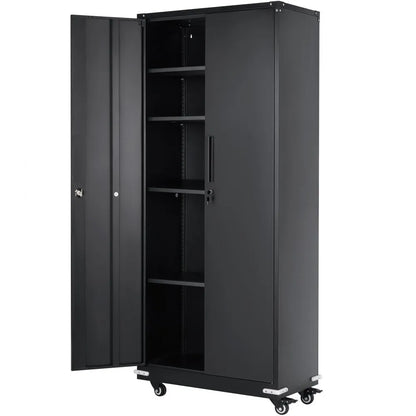 010830226357 - Premium Steel Locking Storage Cabinet with Adjustable Shelves
