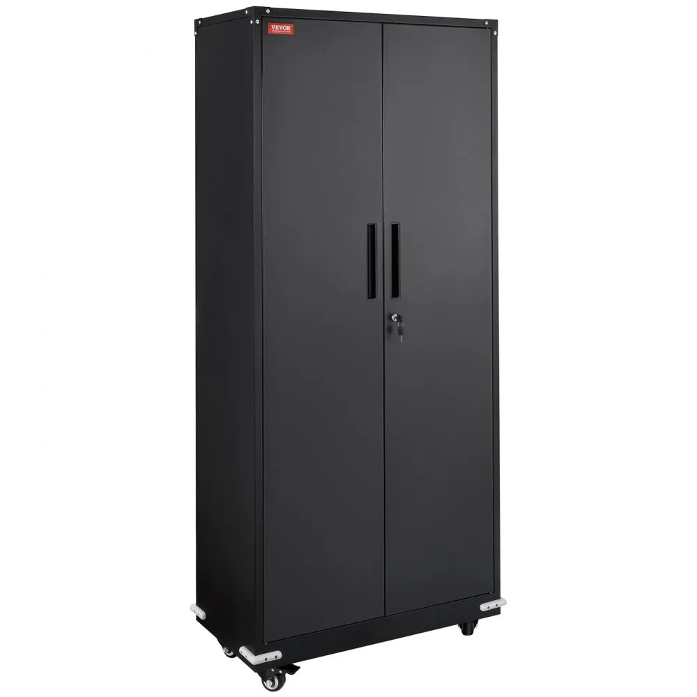 010830226357 - Premium Steel Locking Storage Cabinet with Adjustable Shelves
