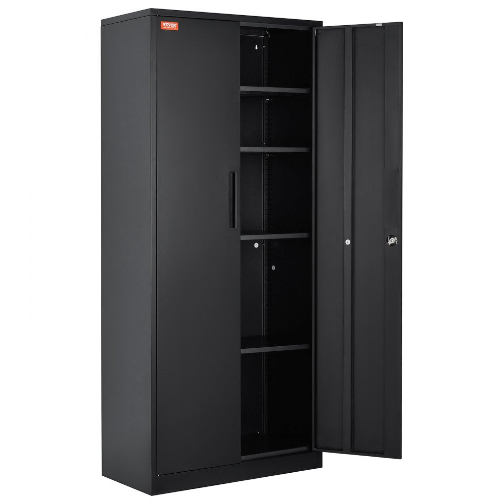 010253256136 - 71'' Steel Storage Cabinet with 4 Adjustable Shelves & Locking Doors