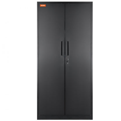 010253256136 - 71'' Steel Storage Cabinet with 4 Adjustable Shelves & Locking Doors
