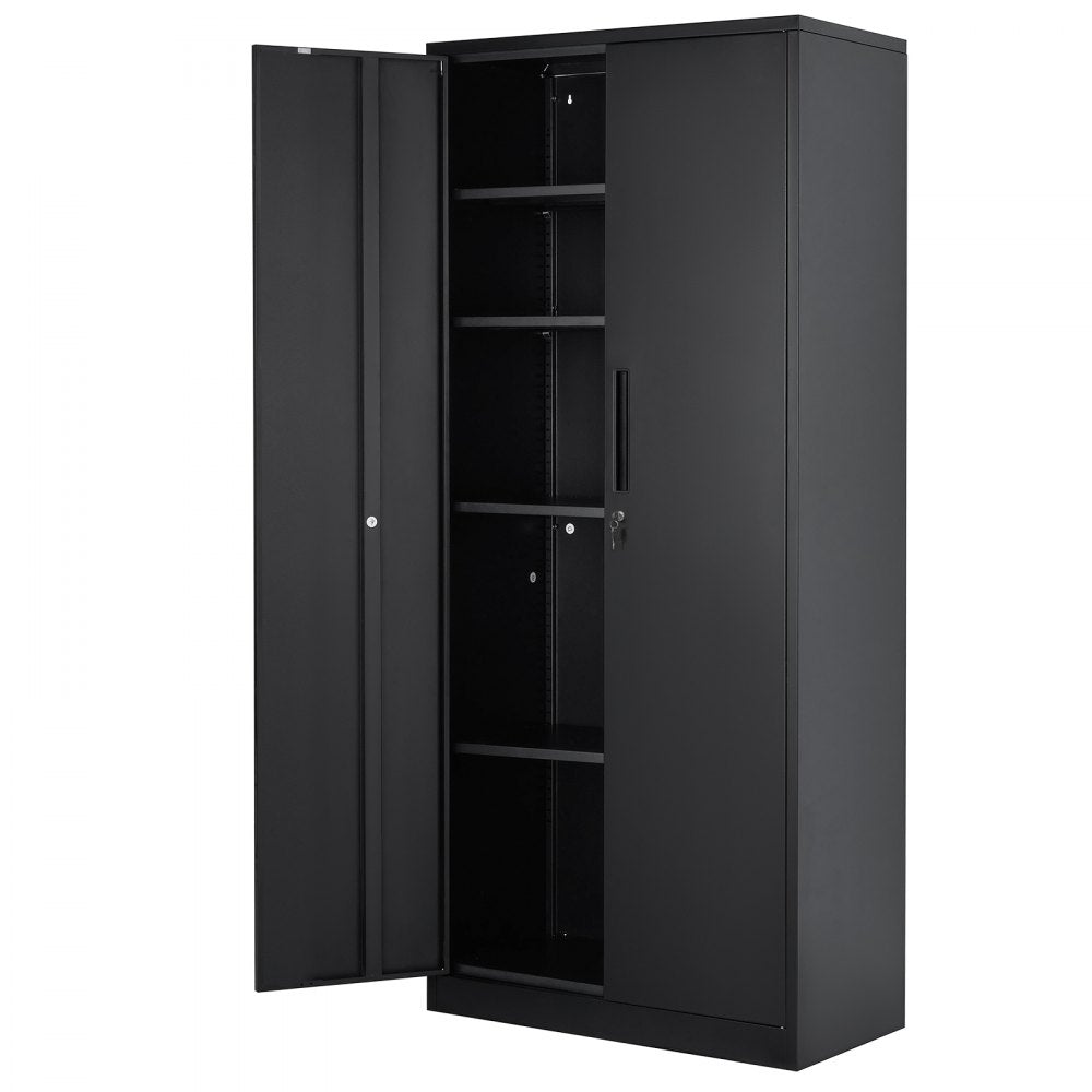 010253256136 - 71'' Steel Storage Cabinet with 4 Adjustable Shelves & Locking Doors