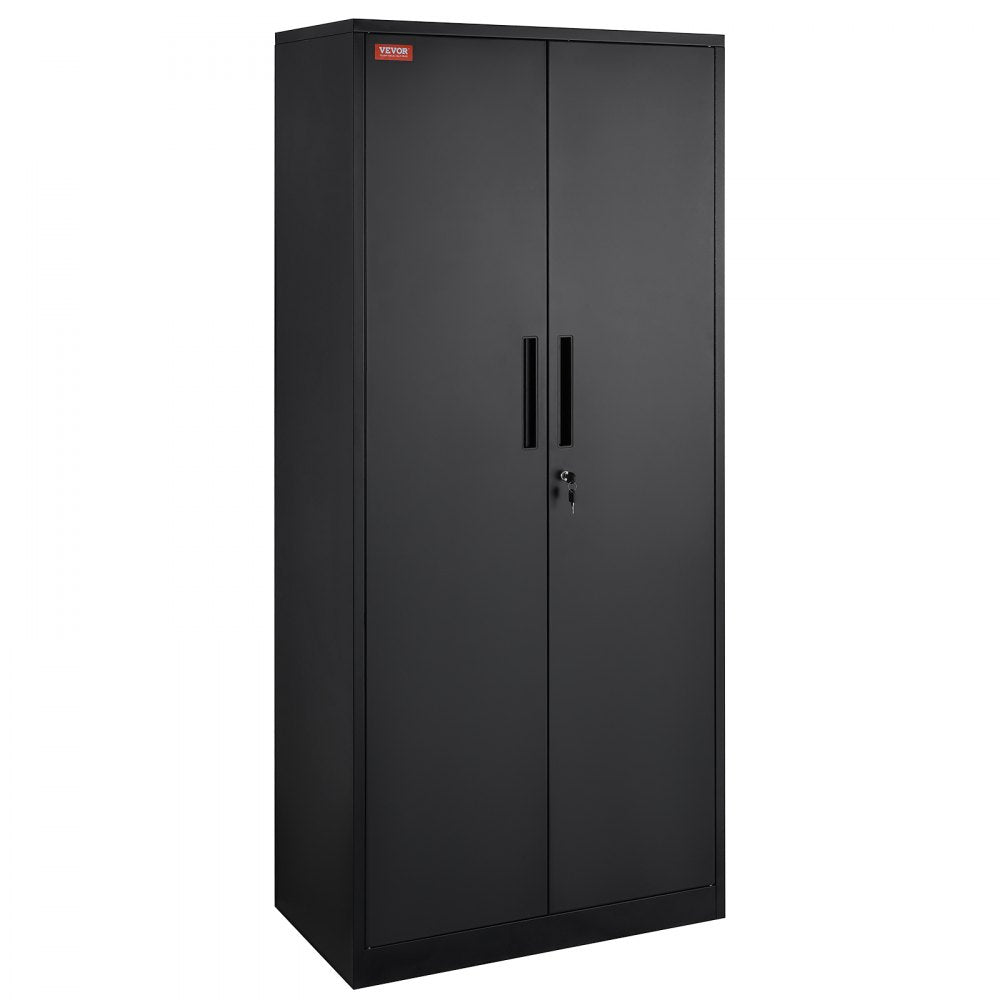 010253256136 - 71'' Steel Storage Cabinet with 4 Adjustable Shelves & Locking Doors