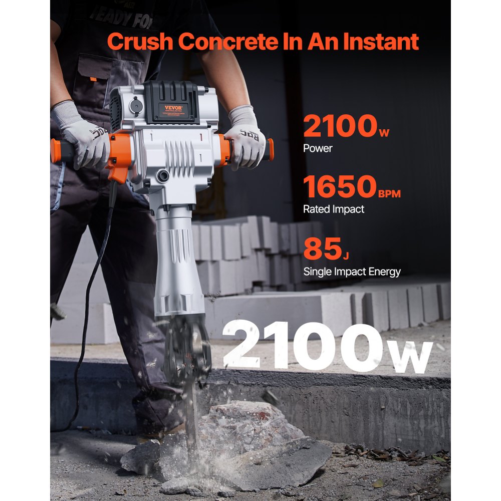 Z1G-DS-125K01 - 2100W Electric Jack Hammer for Concrete & Brick