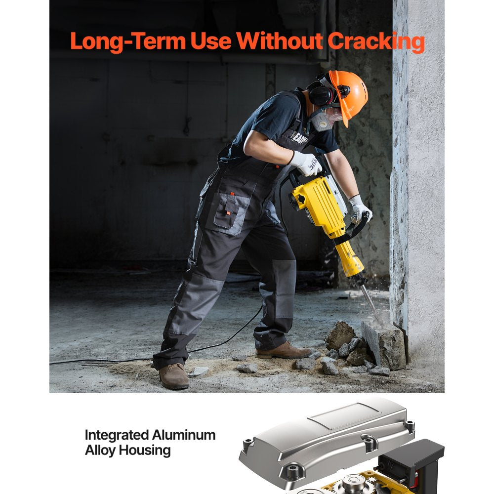 JH-65A - 2200W Electric Jack Hammer with Chisels for Concrete & Brick