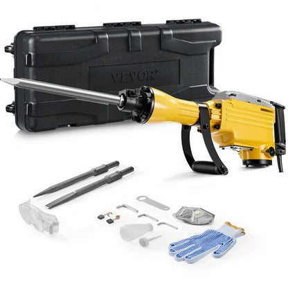 JH-65A - 2200W Electric Jack Hammer with Chisels for Concrete & Brick