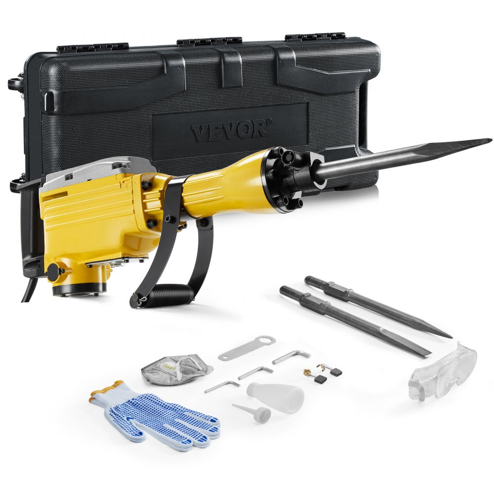 JH-65A - 2200W Electric Jack Hammer with Chisels for Concrete & Brick