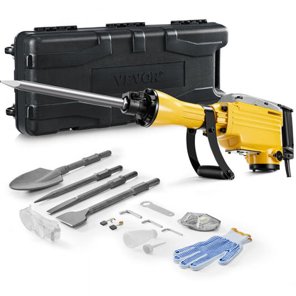 JH-65A - 2200W Jack Hammer with 4 Chisels & 1350 BPM Impact