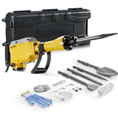 JH-65A - 2200W Jack Hammer with 4 Chisels & 1350 BPM Impact