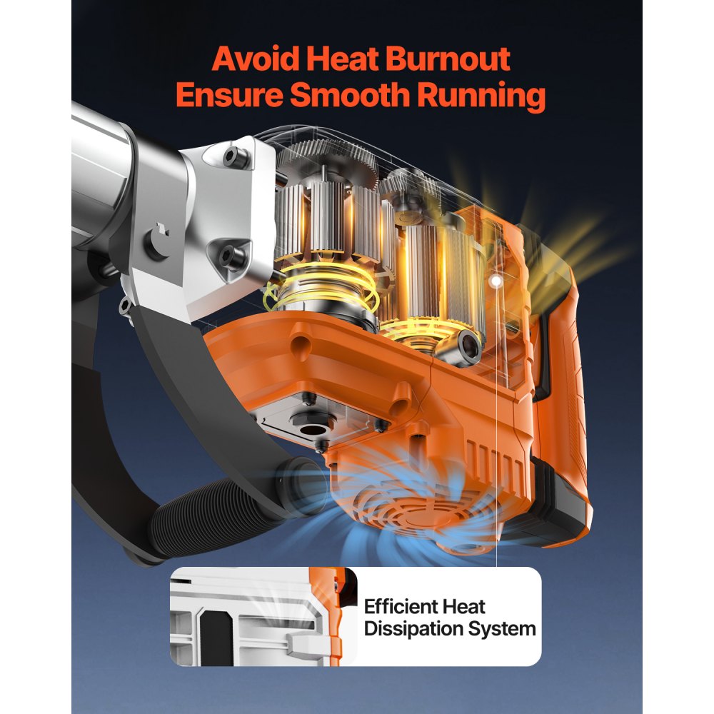 JH-65 - 3500W VEVOR Concrete Breaker Jack Hammer for Tough Jobs