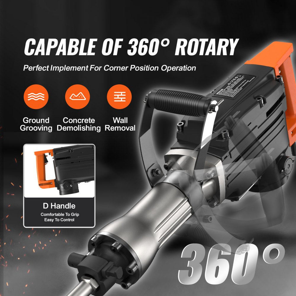 JH-65 - 2200W VEVOR Demolition Jack Hammer for Concrete & Brick