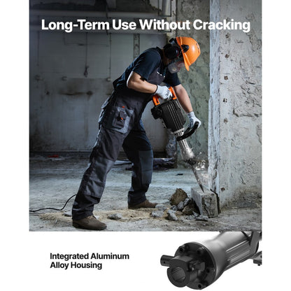 JH-65A - 2200W Heavy-Duty Electric Jackhammer for Concrete & Demolition