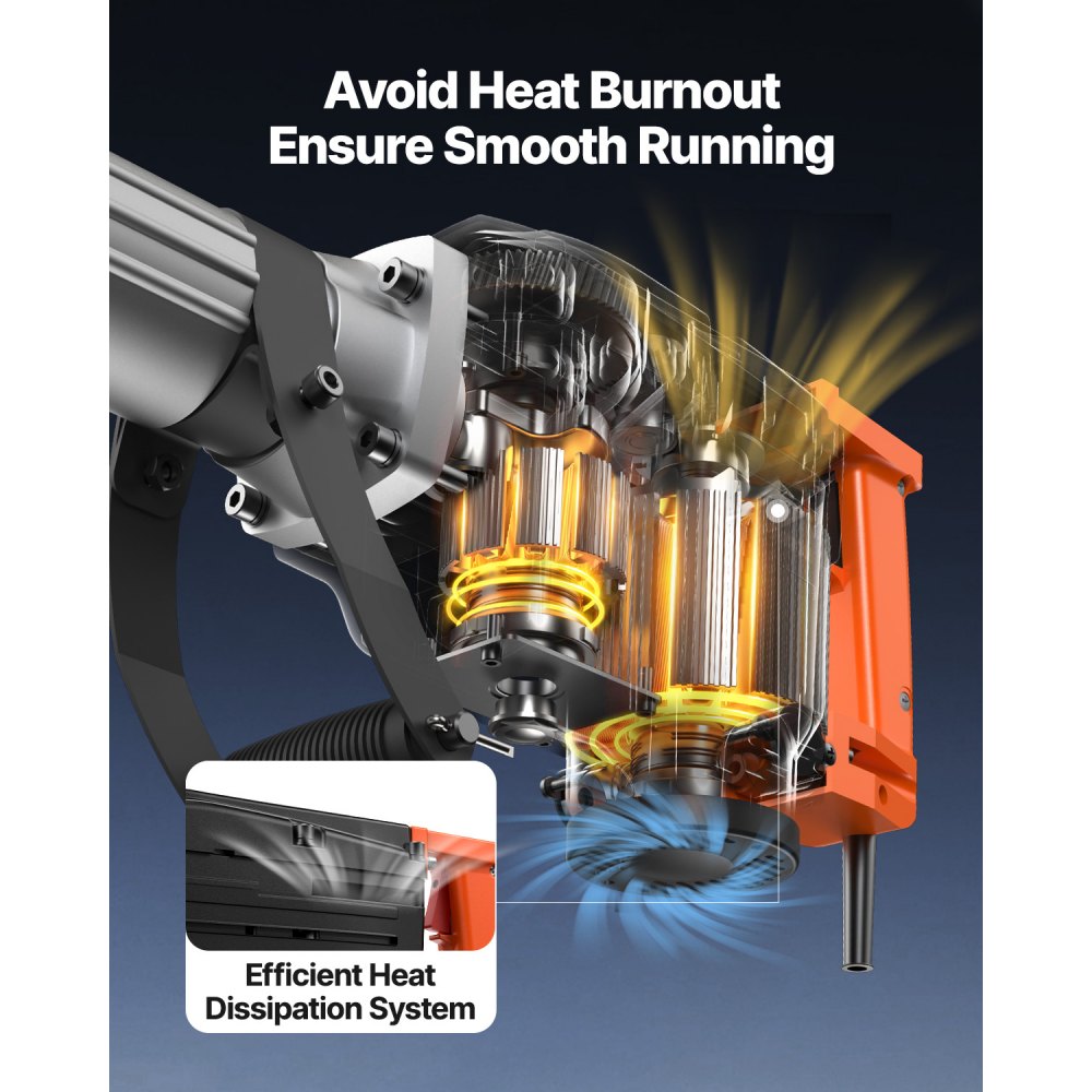 JH-65A - 2200W Heavy-Duty Electric Jackhammer for Concrete & Demolition