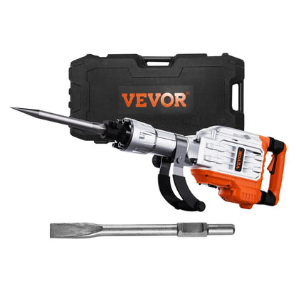 JH-65 - 3500W VEVOR Jack Hammer with 360° Handle & 2 Chisel Bits