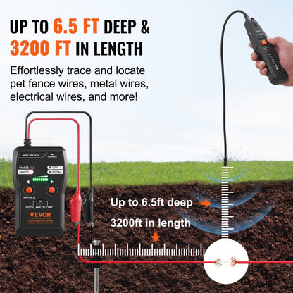 EM2425 - VEVOR Cable Locator: 3280ft Range, Lightweight & Durable Design