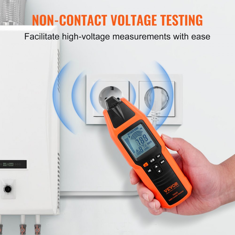 TS552 - Compact VEVOR Cable Locator for 12-600V Lines, 6561ft Range