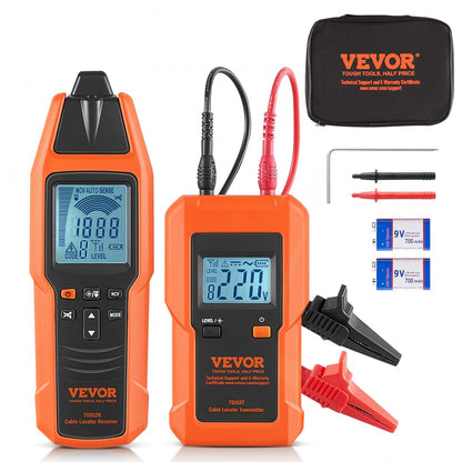 TS552 - Compact VEVOR Cable Locator for 12-600V Lines, 6561ft Range