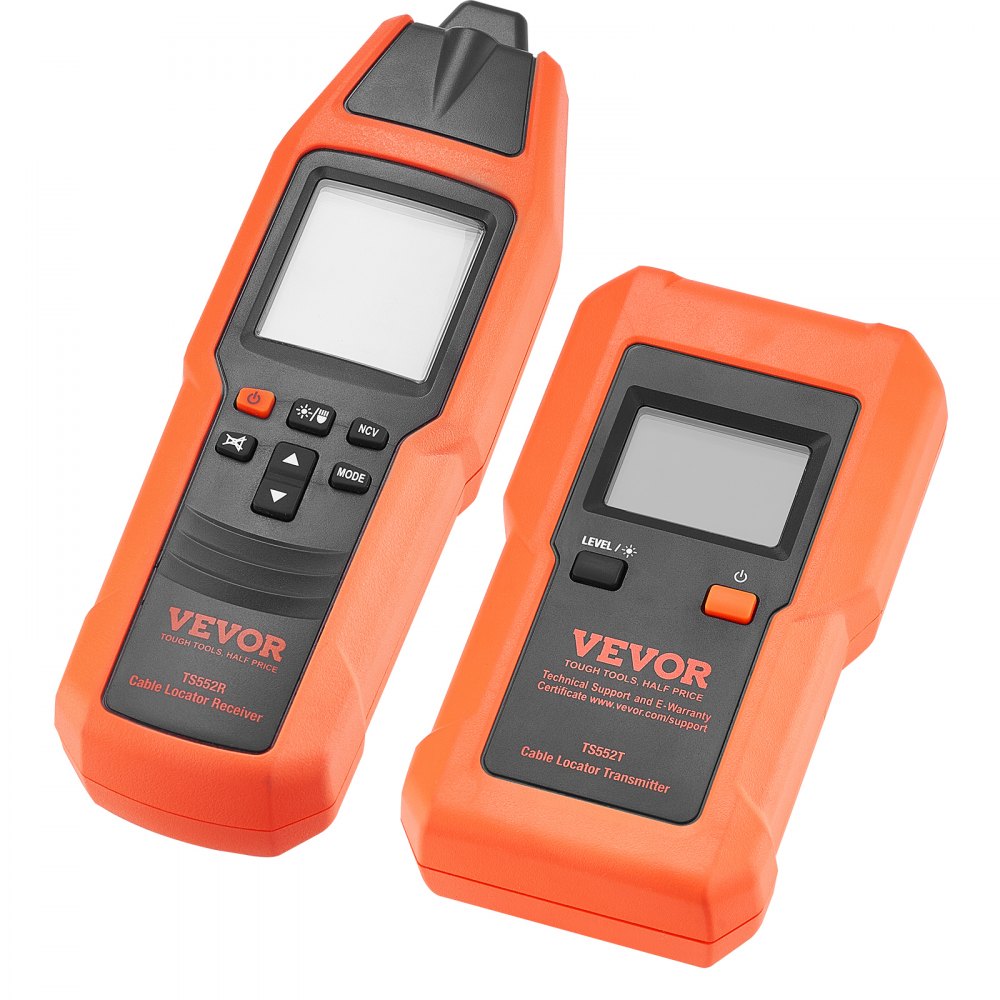 TS552 - Compact VEVOR Cable Locator for 12-600V Lines, 6561ft Range