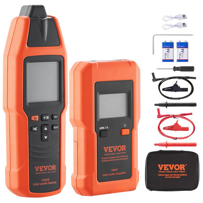 TS552 - Compact VEVOR Cable Locator for 12-600V Lines, 6561ft Range