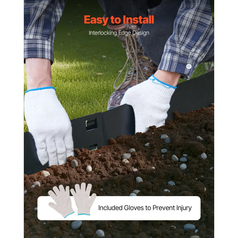 ZY-39X3-5Black - 39x3in Galvanized Steel Landscape Edging for Easy Installation