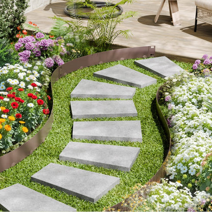 ZY-39X4-5Brown - 5-Piece Galvanized Steel Flexible Landscape Edging Set