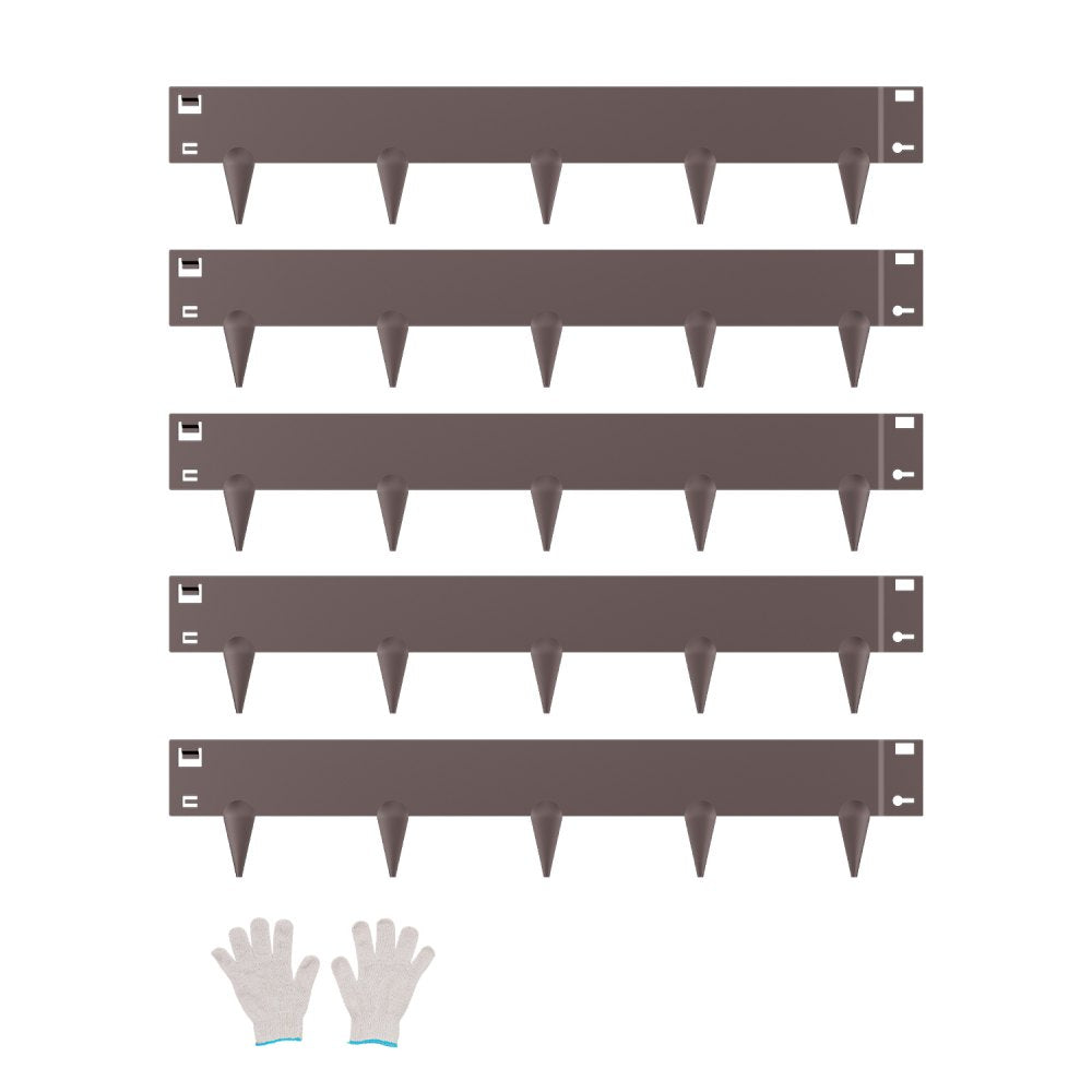 ZY-39X4-5Brown - 5-Piece Galvanized Steel Flexible Landscape Edging Set