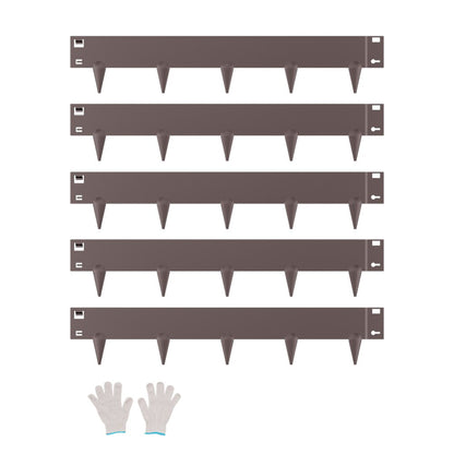 ZY-39X4-5Brown - 5-Piece Galvanized Steel Flexible Landscape Edging Set