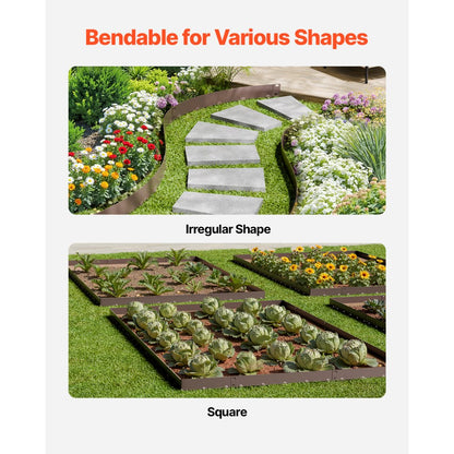 ZY-39X5-5Brown - Flexible Galvanized Steel Landscape Edging for Garden Borders