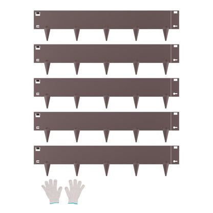 ZY-39X5-5Brown - Flexible Galvanized Steel Landscape Edging for Garden Borders