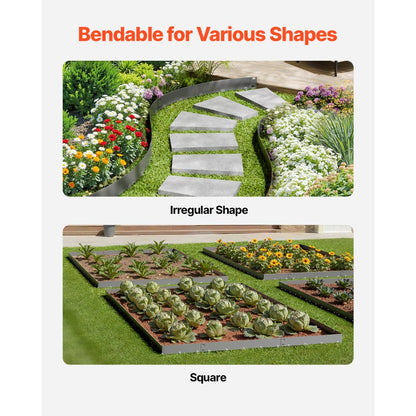 ZY-39X3-5Grey - 39 x 3in Flexible Galvanized Steel Landscape Edging