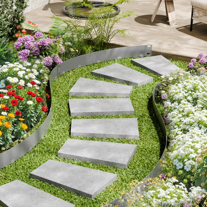 ZY-39X3-5Grey - 39 x 3in Flexible Galvanized Steel Landscape Edging