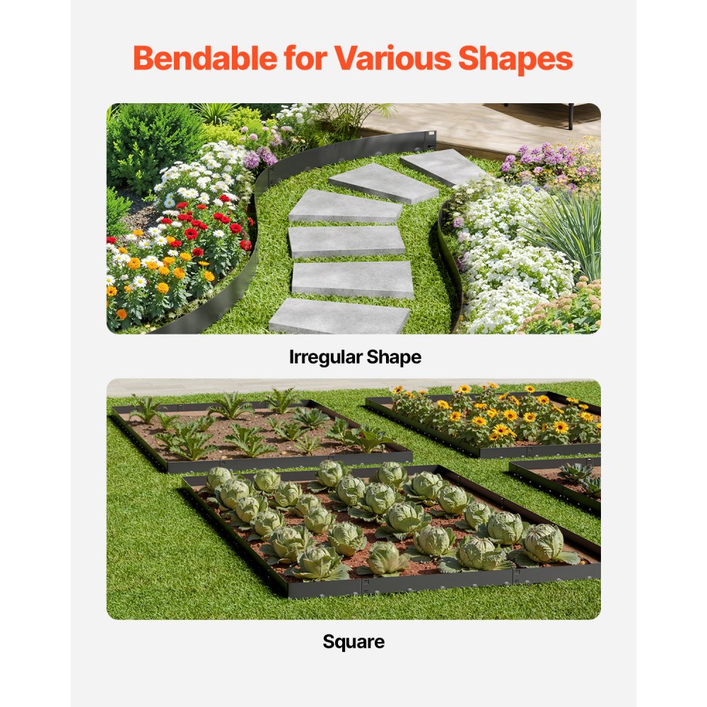 ZY-39X4-5Black - Flexible 39x4in Rust-Resistant Steel Landscape Edging 5-Pack